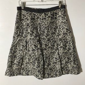 Banana Republic 100% Silk Black Floral A-line Skirt